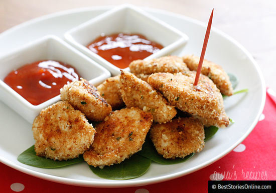 Pictured: Breaded Poultry Morsels with Sriracha chimichurri.
